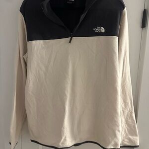 The North Face charcoal and White Fleece Pullover